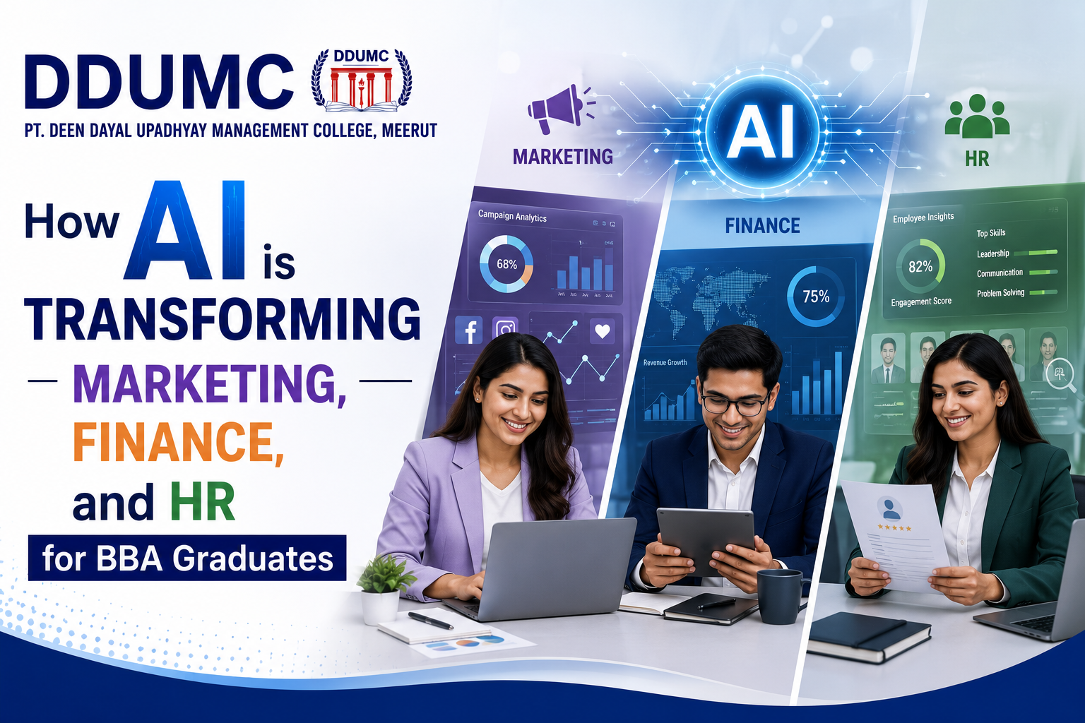 How AI is Transforming Marketing, Finance, and HR for BBA Graduates