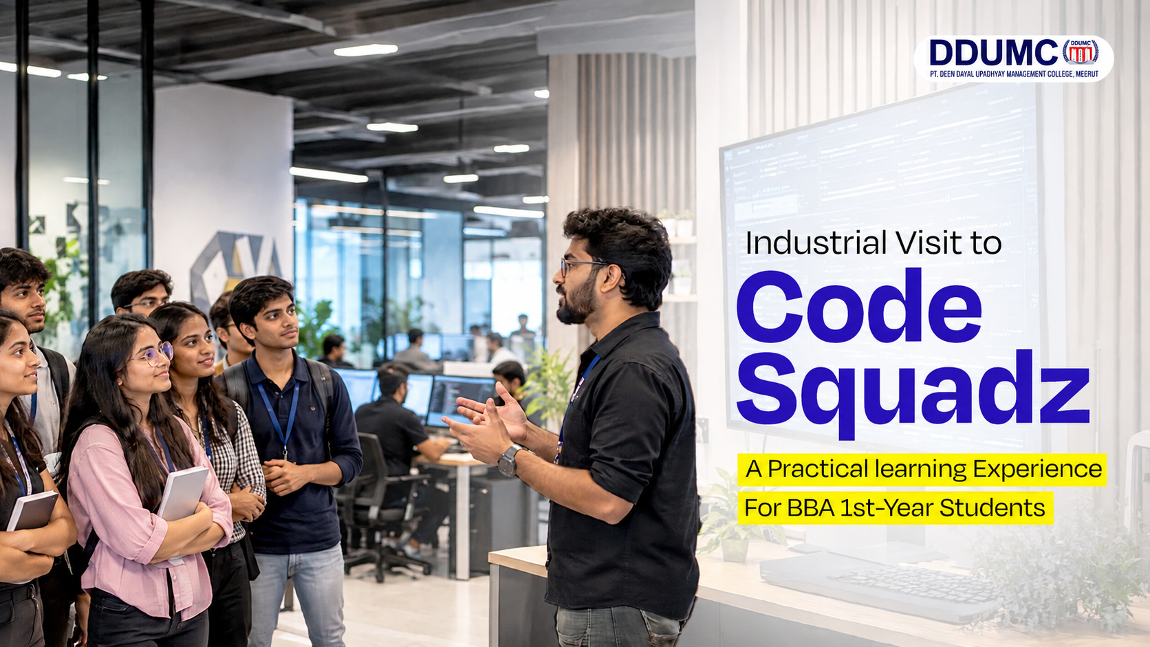 Industrial Visit to CodeSquadz A Practical Learning Experience for BCA 1st-Year Students 