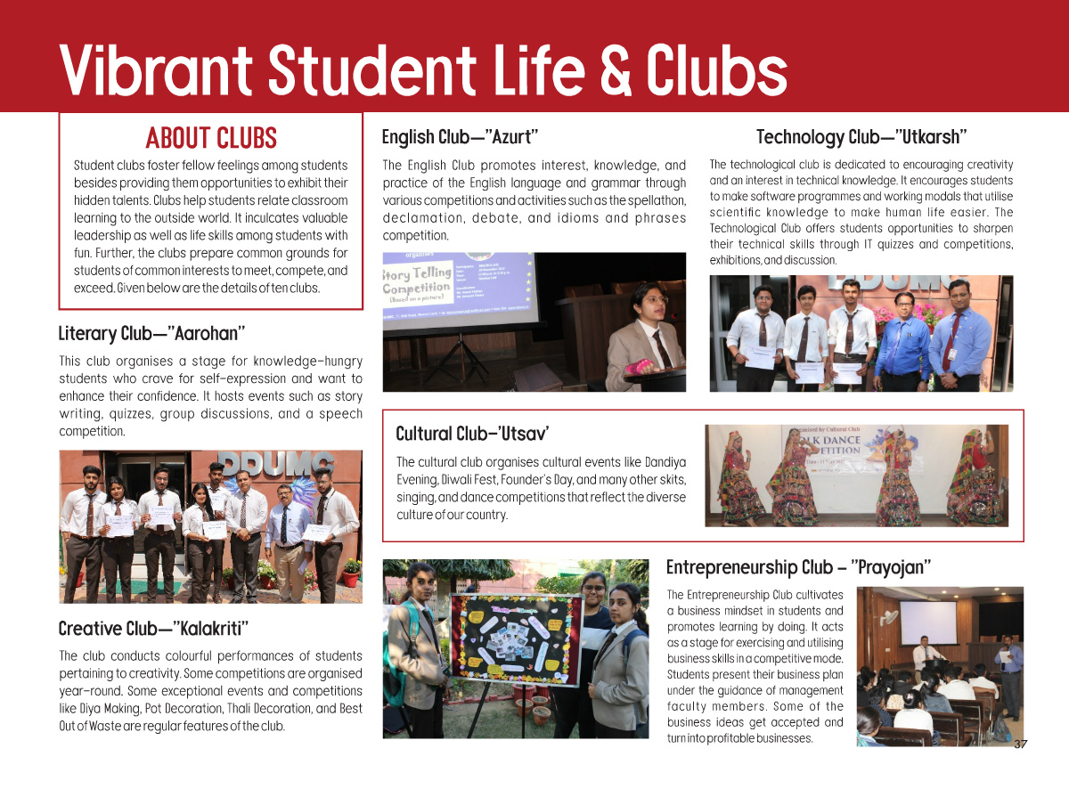 Vibrant Student Life and Clubs at DDUMC - page 1